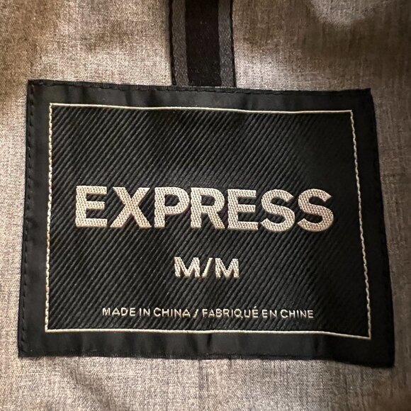 Express Khaki Belted Trench Coat Double Breasted Long Sleeve M - Picture 8 of 9